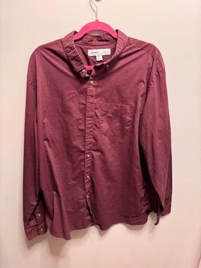 Mens Old Navy Burgundy Button-Down Shirt